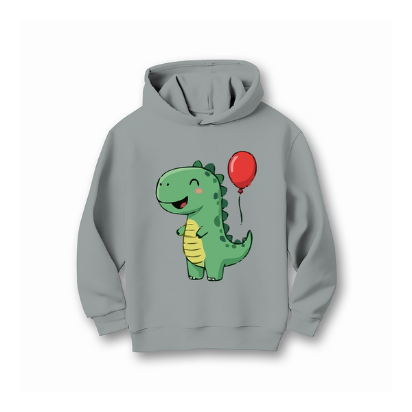 DINOSAUR WITH BALOON HOODIE FLEECE